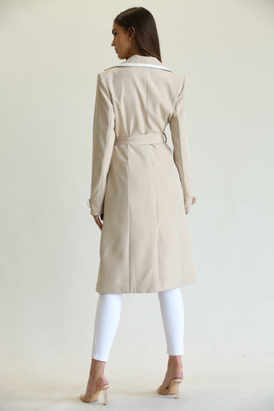 Elegant Long Belted Coat for Women