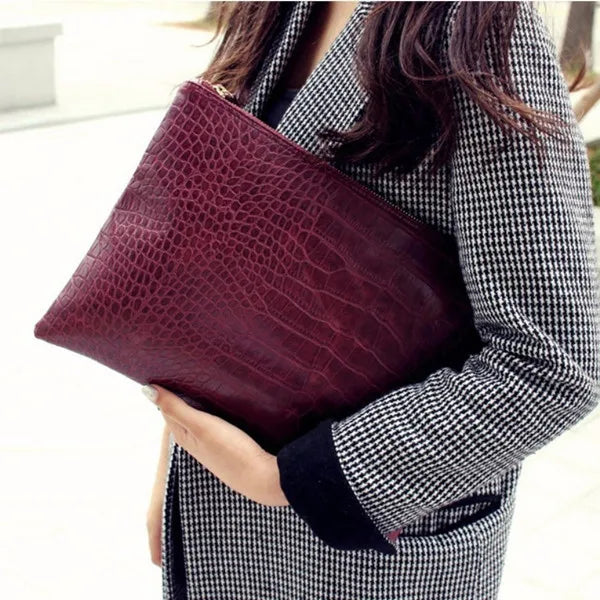 Women Crocodile Pattern Day Clutch Bag PU Leather Women Clutches Ladies Hand Bags Envelope Bag Luxury Party Evening Bags Bolsa