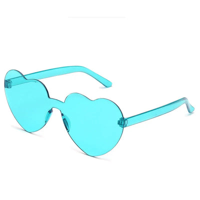 Love Heart Shape Sunglasses Women Rimless Frame Tint Clear Lens Colorful Sun Glasses Female Red Yellow Shades Travel