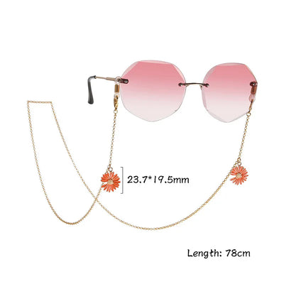 Amaxer Fashion Hollow Solid Circle Five&Four Petal Flower Glasses Chain for Women Sunglasses Chain Eyewears Cord Strap Rope