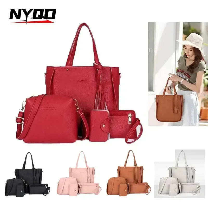 4pc Shoulder Tote Bags for Women Bucket Messenger Bag Mochila Luxury Purse Girls Hand Bag Ladies Bolsos De Mujer Сумка Женская