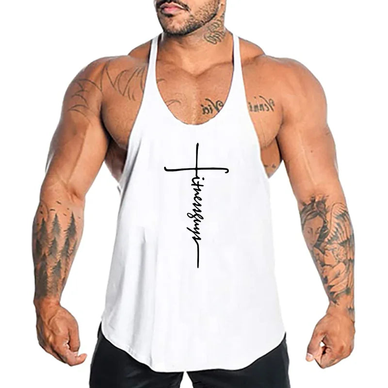 Fitness Guys Gym Clothing Bodybuilding Stringer Tank Top Men Cotton Vest Muscke Sleeveless Shirt Sports Singlets Workout Tanktop