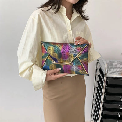 Fashion Banquet Hand Bag Women Dinner Bag PU Ladies Clutch Bags Dress Evening Bag Luxury Phone Bags Colorful Envelope Purse