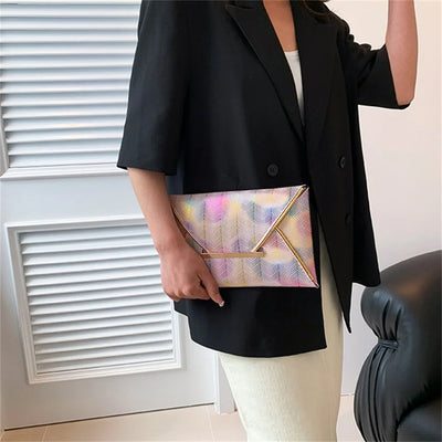 Fashion Banquet Hand Bag Women Dinner Bag PU Ladies Clutch Bags Dress Evening Bag Luxury Phone Bags Colorful Envelope Purse