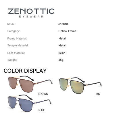 ZENOTTIC (XXL Size) 100% UV400 Protection Aluminum Sunglasses Pilot Polarized Sun Glasses Men Anti-Glare Lens Driving Shade