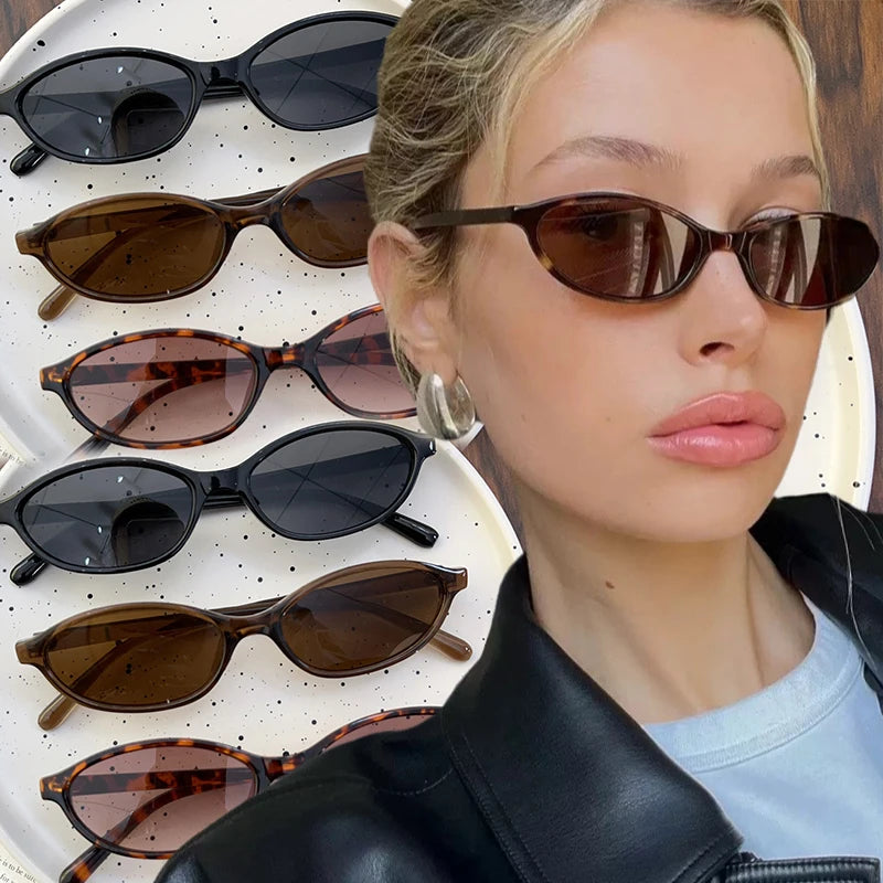 Sexy Small Oval Women's Sunglasses 2025 New Fashion Leopard Brown Hot Sun Glasses Female Retro Colorful Shade Eyeglass