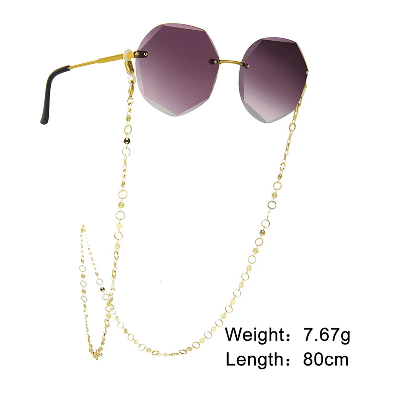 Amaxer Fashion Hollow Solid Circle Five&Four Petal Flower Glasses Chain for Women Sunglasses Chain Eyewears Cord Strap Rope