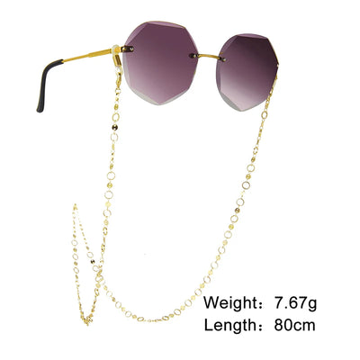 Amaxer Fashion Hollow Solid Circle Five&Four Petal Flower Glasses Chain for Women Sunglasses Chain Eyewears Cord Strap Rope