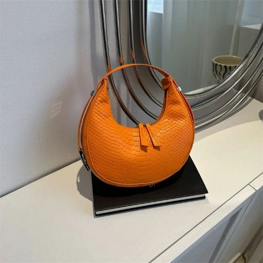 Orange Bag for Women 2024 Fashion Woman Bag Shoulder PU PVC Girl Women Lady Bags Handbag Cosmetic Case Purses Tote Women's Hand