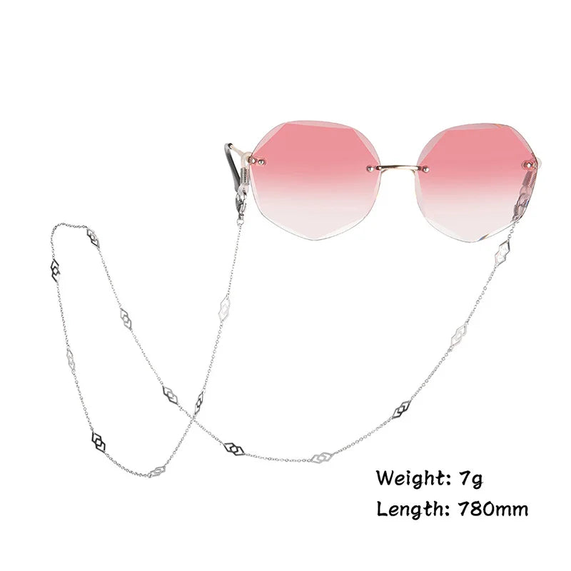 Amaxer Fashion Hollow Solid Circle Five&Four Petal Flower Glasses Chain for Women Sunglasses Chain Eyewears Cord Strap Rope