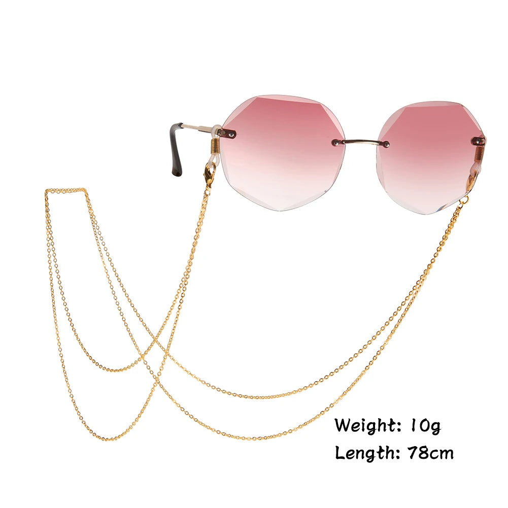 Amaxer Fashion Hollow Solid Circle Five&Four Petal Flower Glasses Chain for Women Sunglasses Chain Eyewears Cord Strap Rope