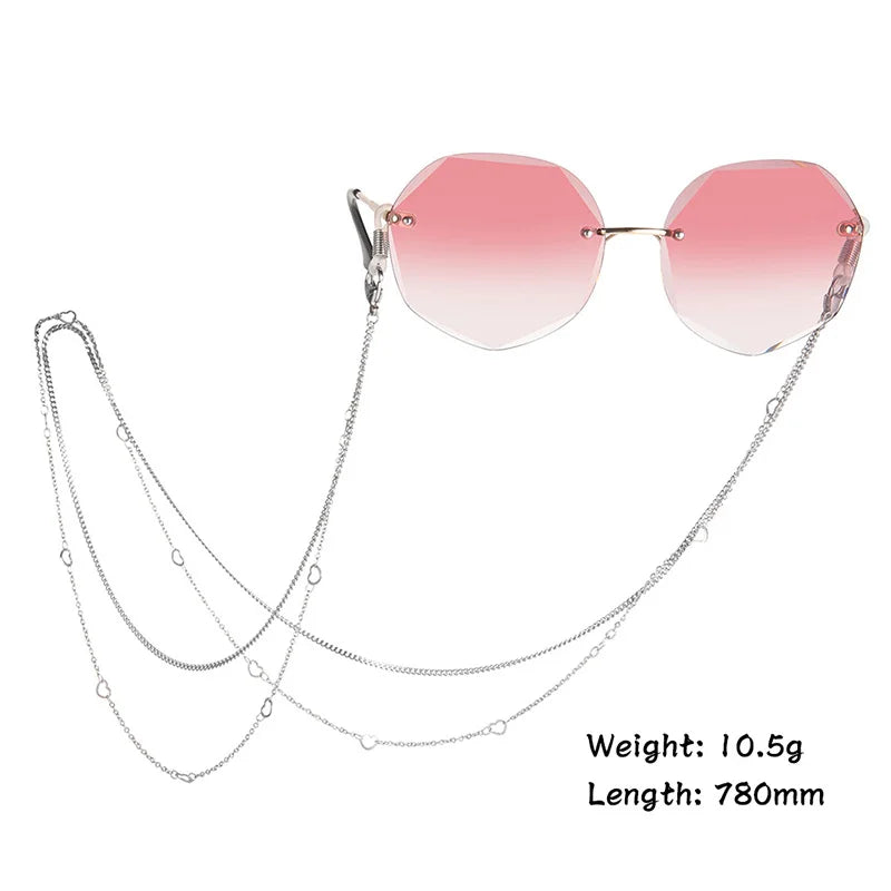 Amaxer Fashion Hollow Solid Circle Five&Four Petal Flower Glasses Chain for Women Sunglasses Chain Eyewears Cord Strap Rope