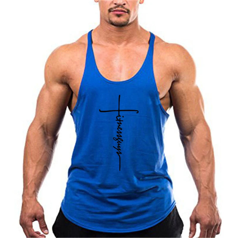 Fitness Guys Gym Clothing Bodybuilding Stringer Tank Top Men Cotton Vest Muscke Sleeveless Shirt Sports Singlets Workout Tanktop