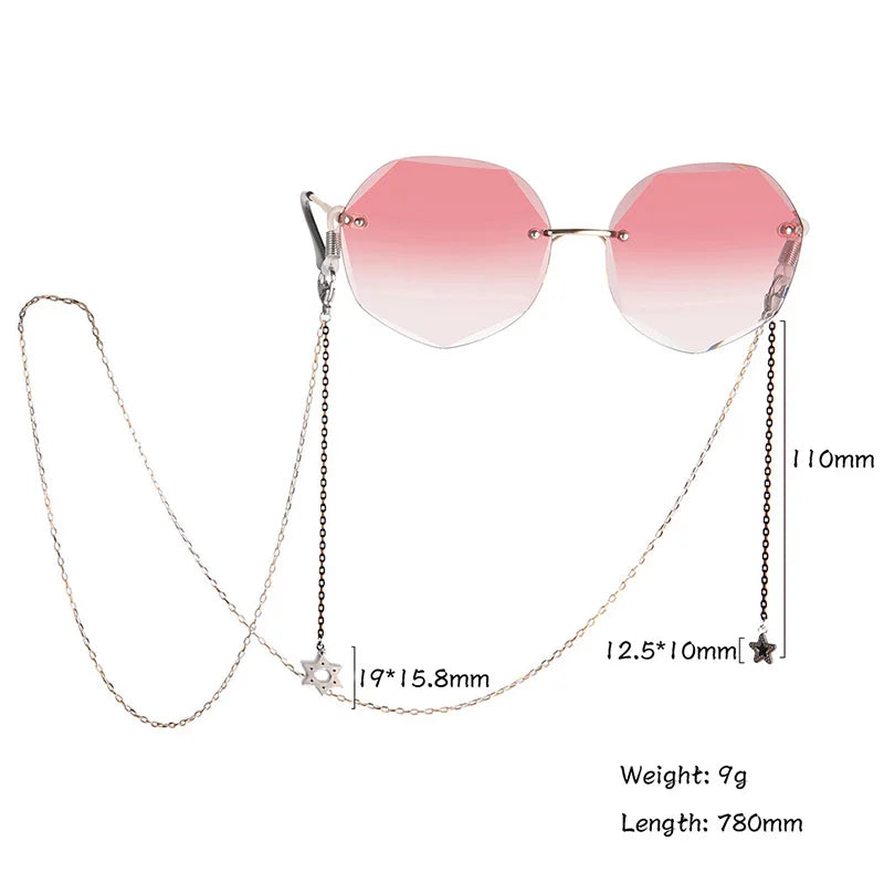 Amaxer Fashion Hollow Solid Circle Five&Four Petal Flower Glasses Chain for Women Sunglasses Chain Eyewears Cord Strap Rope