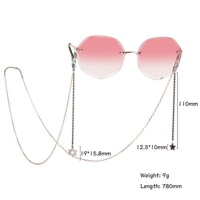 Amaxer Fashion Hollow Solid Circle Five&Four Petal Flower Glasses Chain for Women Sunglasses Chain Eyewears Cord Strap Rope