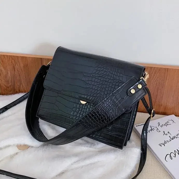 Stone Patent Black Crossbody Bags For Women 2023 Small Handbag Small Bag PU Leather Hand Bag Ladies Designer