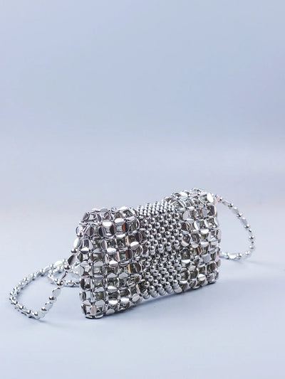 Handmade Bead Bag Long Chain Hand-Woven Celebrity Handbags Designer Ladies Party Bag Beading Top-handle Mini Purses