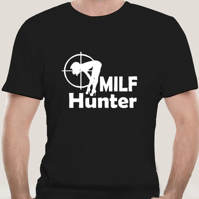 Men Clothing Milf Hunter Short Sleeve Black T Shirt Funny Tshirt Women Men Casual Loose Tee Ropa Hombre Camisetas