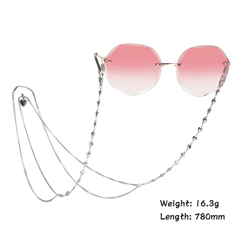 Amaxer Fashion Hollow Solid Circle Five&Four Petal Flower Glasses Chain for Women Sunglasses Chain Eyewears Cord Strap Rope