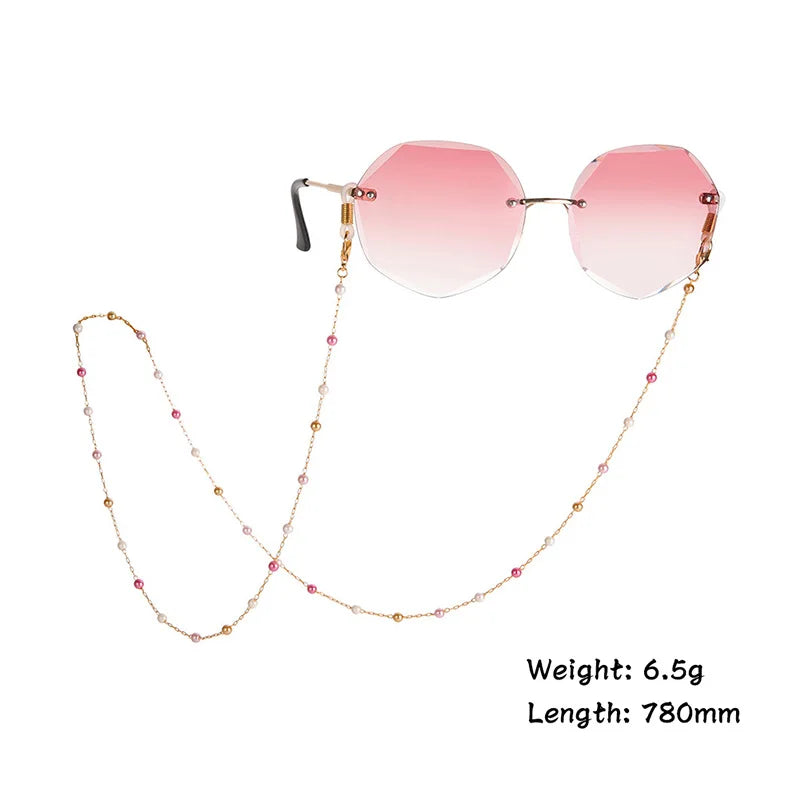 Amaxer Fashion Hollow Solid Circle Five&Four Petal Flower Glasses Chain for Women Sunglasses Chain Eyewears Cord Strap Rope