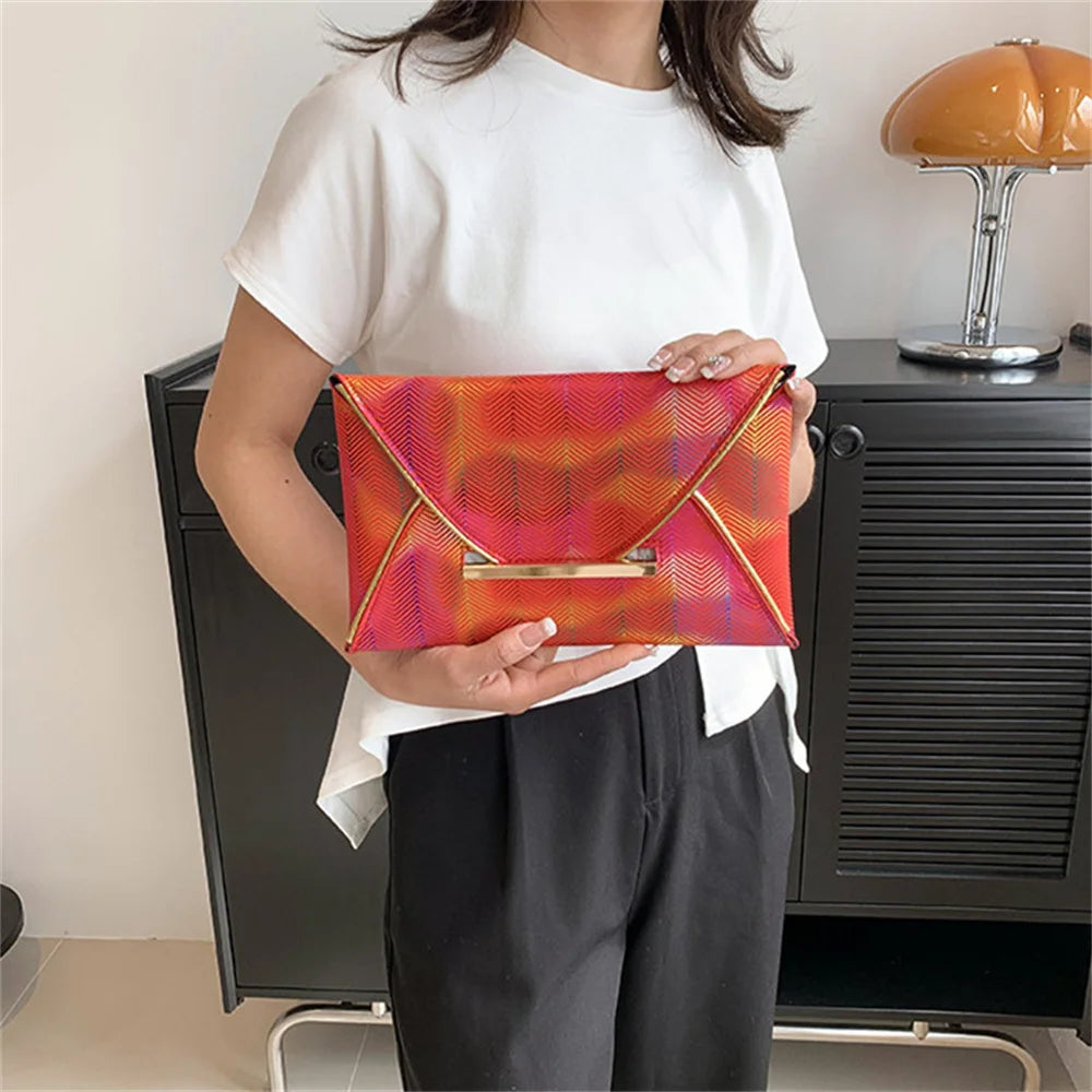 Fashion Banquet Hand Bag Women Dinner Bag PU Ladies Clutch Bags Dress Evening Bag Luxury Phone Bags Colorful Envelope Purse