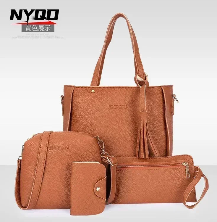 4pc Shoulder Tote Bags for Women Bucket Messenger Bag Mochila Luxury Purse Girls Hand Bag Ladies Bolsos De Mujer Сумка Женская