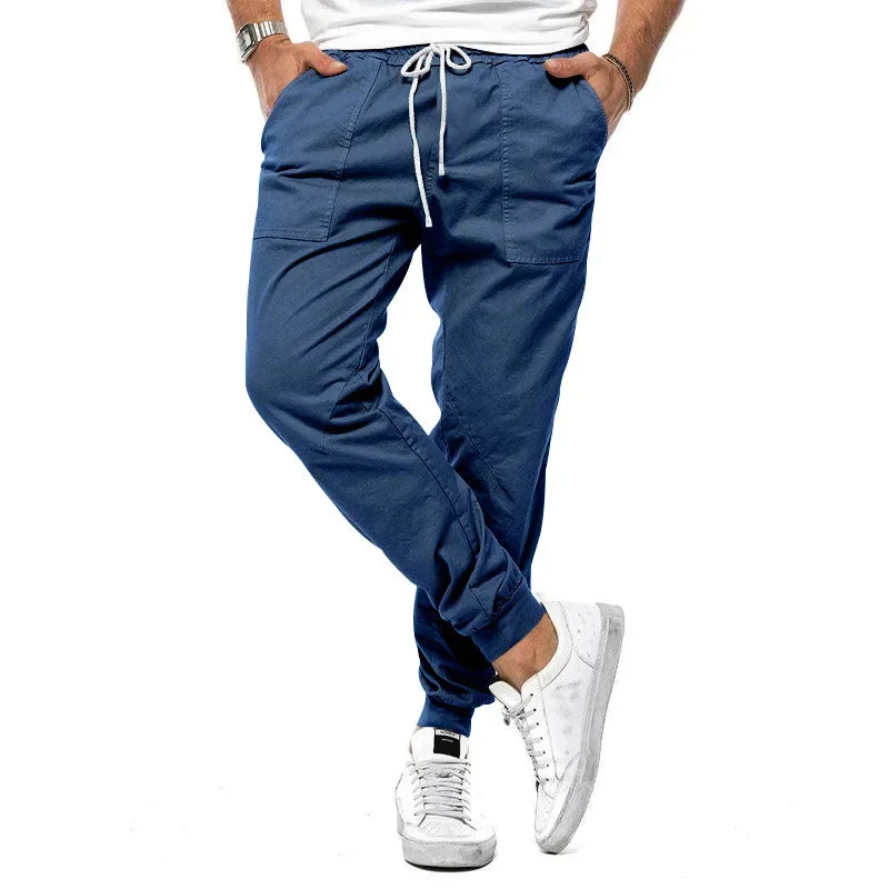 2024 Men's Spring and Summer New Classic Drawstring Woven Leisure Sports Cargo Pants Large Size Men's Wear