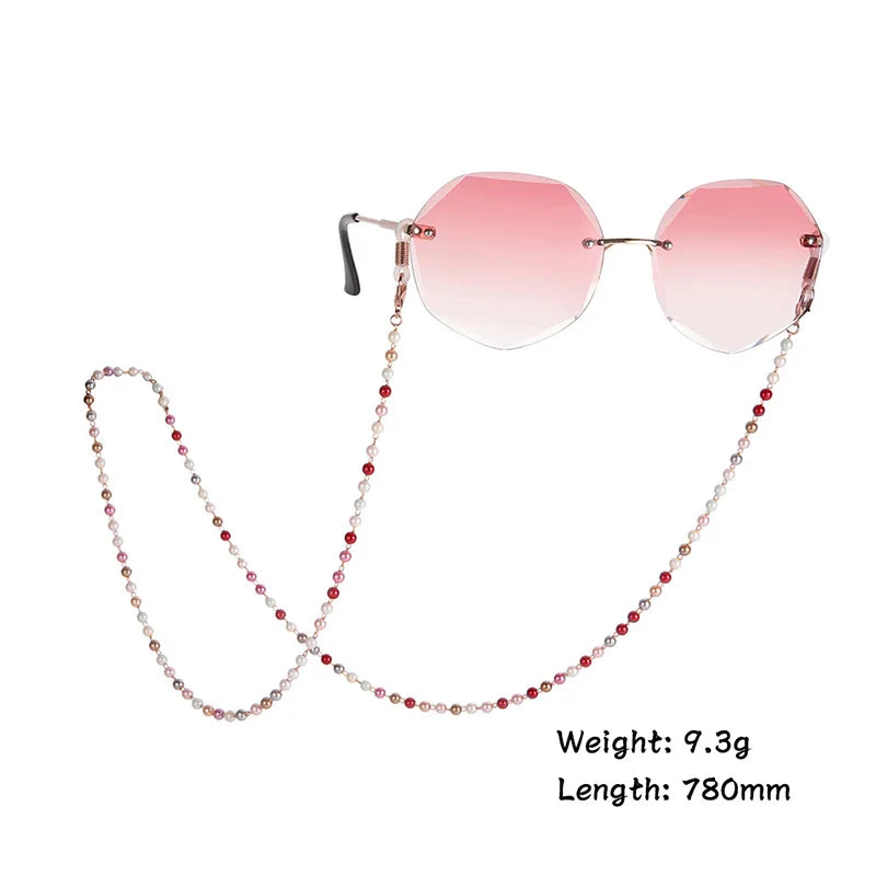 Amaxer Fashion Hollow Solid Circle Five&Four Petal Flower Glasses Chain for Women Sunglasses Chain Eyewears Cord Strap Rope