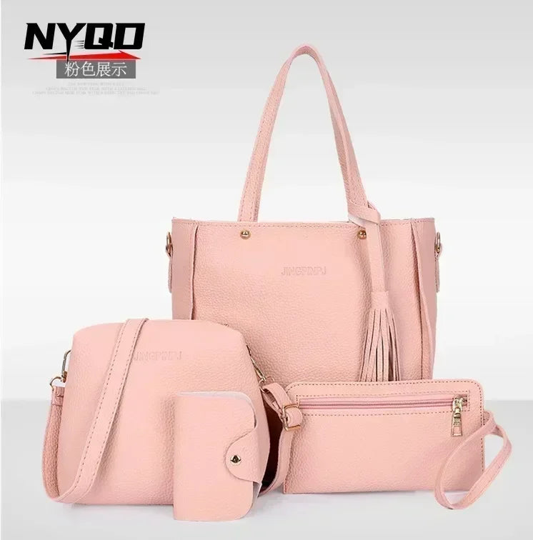 4pc Shoulder Tote Bags for Women Bucket Messenger Bag Mochila Luxury Purse Girls Hand Bag Ladies Bolsos De Mujer Сумка Женская