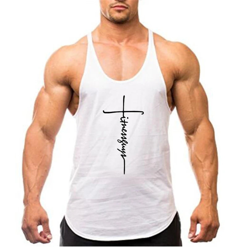 Fitness Guys Gym Clothing Bodybuilding Stringer Tank Top Men Cotton Vest Muscke Sleeveless Shirt Sports Singlets Workout Tanktop