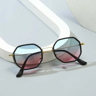 New Fashion Polygonal Sunglasses Outdoor Retro Windproof Sunglasses Sunscreen Sunglasses Lightweight Small Frame Eyewear