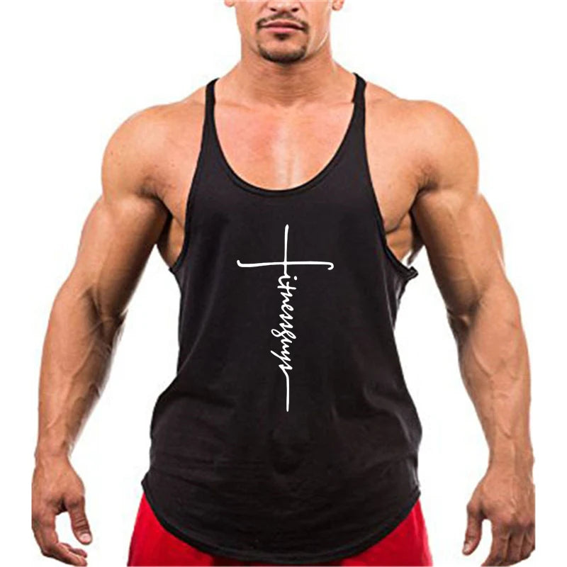 Fitness Guys Gym Clothing Bodybuilding Stringer Tank Top Men Cotton Vest Muscke Sleeveless Shirt Sports Singlets Workout Tanktop