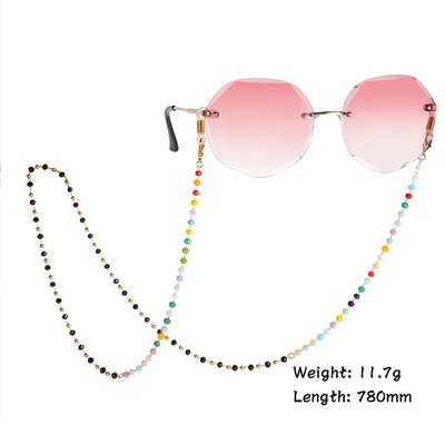 Amaxer Fashion Hollow Solid Circle Five&Four Petal Flower Glasses Chain for Women Sunglasses Chain Eyewears Cord Strap Rope