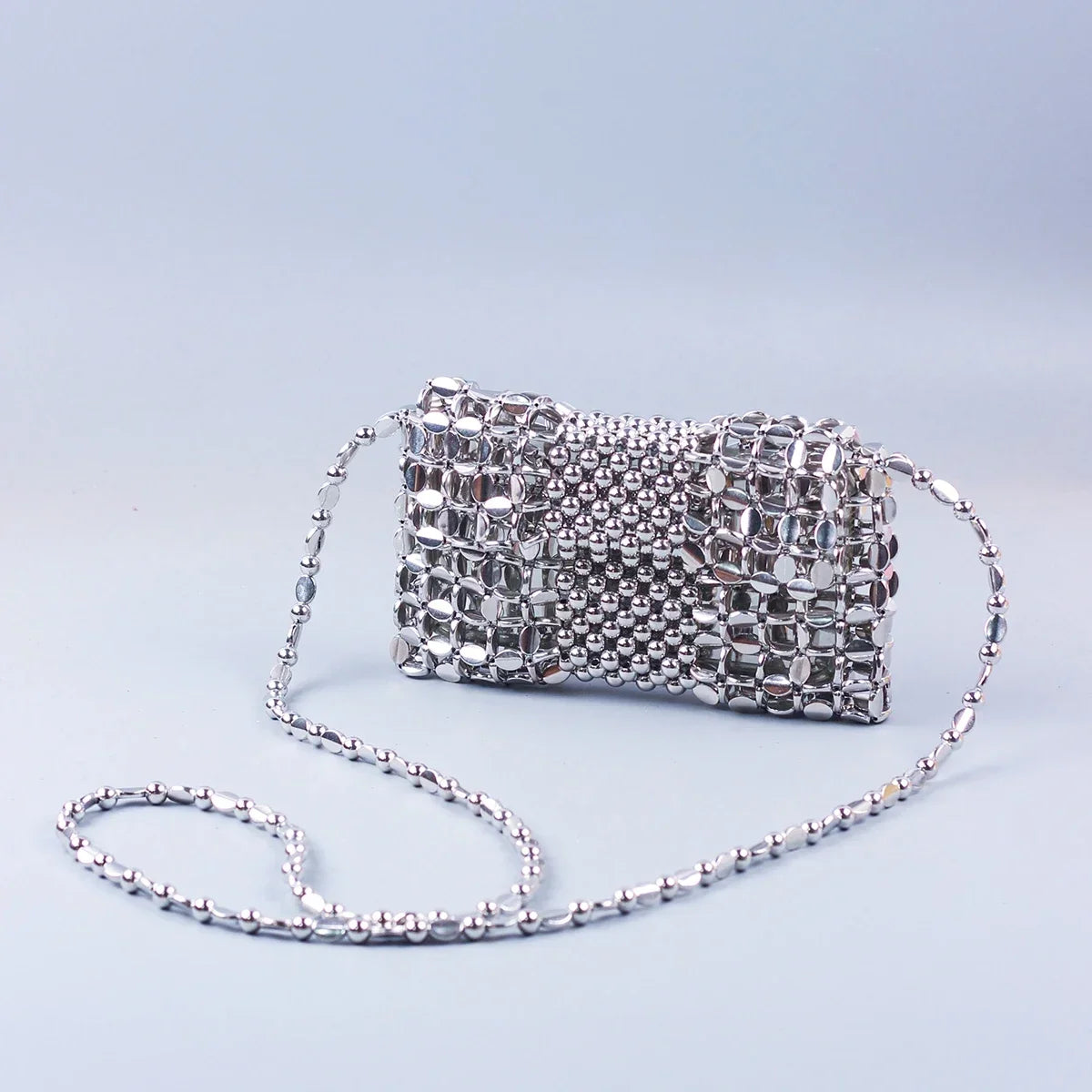 Handmade Bead Bag Long Chain Hand-Woven Celebrity Handbags Designer Ladies Party Bag Beading Top-handle Mini Purses