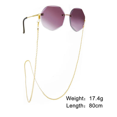 Amaxer Fashion Hollow Solid Circle Five&Four Petal Flower Glasses Chain for Women Sunglasses Chain Eyewears Cord Strap Rope