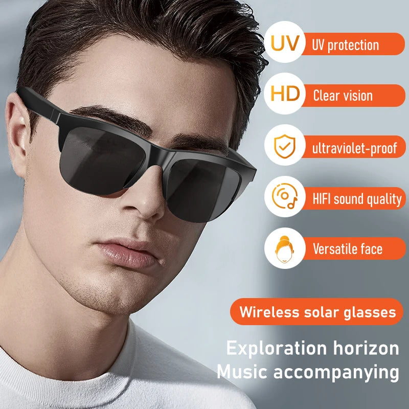 Original F07 Wireless Bluetooth Headset 5.3 Sport Surround Sound Parasol Men's Glasses With Voice Assistant Outdoor Sunglasses