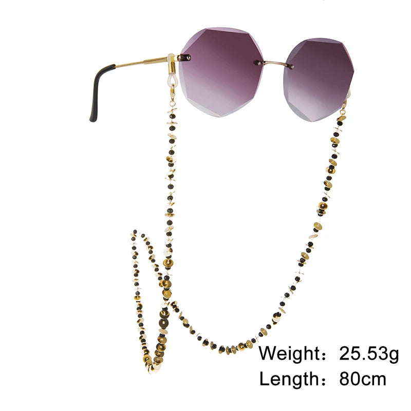 Amaxer Fashion Hollow Solid Circle Five&Four Petal Flower Glasses Chain for Women Sunglasses Chain Eyewears Cord Strap Rope