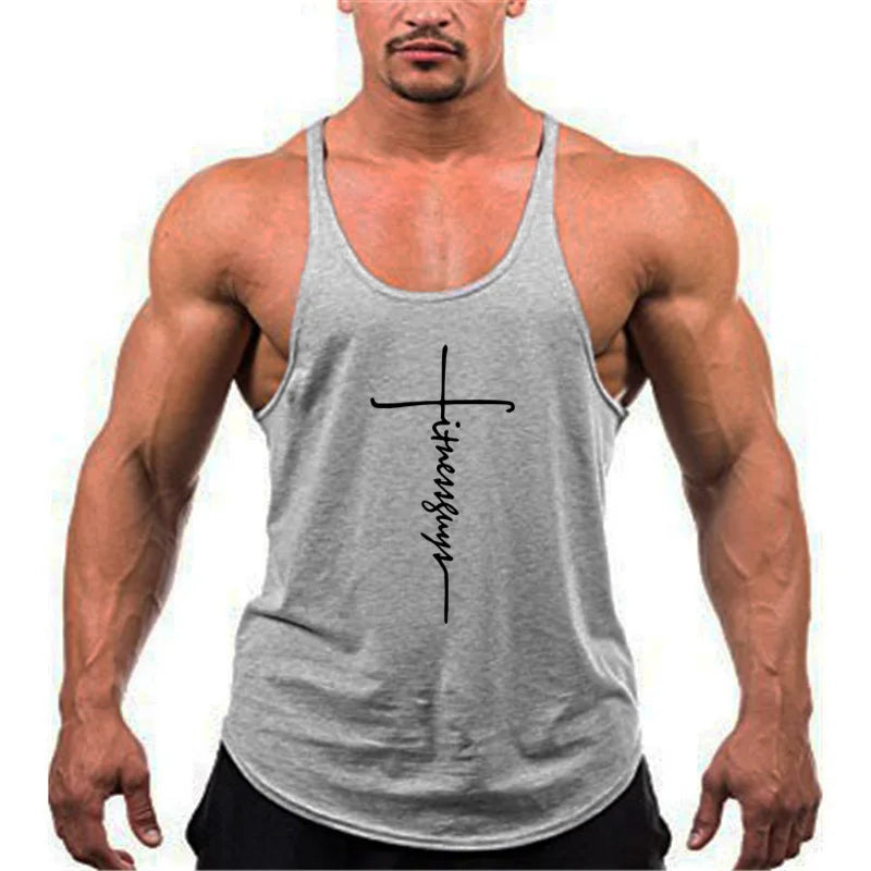 Fitness Guys Gym Clothing Bodybuilding Stringer Tank Top Men Cotton Vest Muscke Sleeveless Shirt Sports Singlets Workout Tanktop