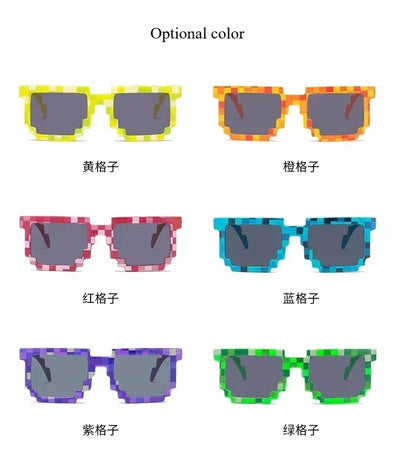 New fashion Sun Glasses Hot Sale Sunglasses Creeper Glasses Novelty Mosaic Funny Goggles Boys Girls Pixel Eyewear