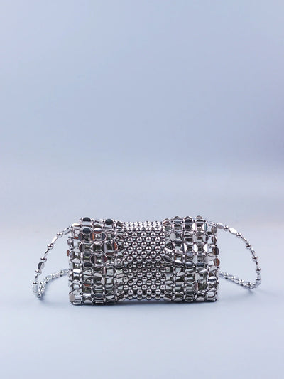 Handmade Bead Bag Long Chain Hand-Woven Celebrity Handbags Designer Ladies Party Bag Beading Top-handle Mini Purses