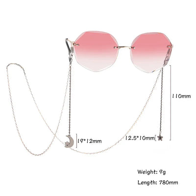 Amaxer Fashion Hollow Solid Circle Five&Four Petal Flower Glasses Chain for Women Sunglasses Chain Eyewears Cord Strap Rope